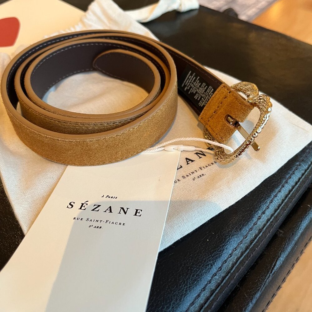 NWT Sezane Fine Artemis Belt Tan Size 85